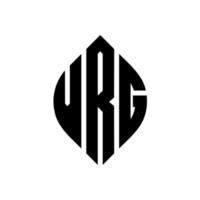 création de logo de lettre de cercle vrg avec forme de cercle et d'ellipse. lettres d'ellipse vrg avec style typographique. les trois initiales forment un logo circulaire. vrg cercle emblème abstrait monogramme lettre marque vecteur. vecteur