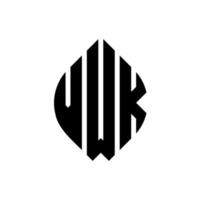 création de logo de lettre de cercle vwk avec forme de cercle et d'ellipse. lettres d'ellipse vwk avec style typographique. les trois initiales forment un logo circulaire. vwk cercle emblème abstrait monogramme lettre marque vecteur. vecteur