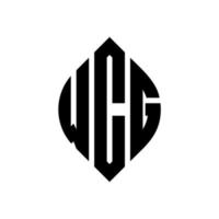 création de logo de lettre de cercle wcg avec forme de cercle et d'ellipse. lettres d'ellipse wcg avec style typographique. les trois initiales forment un logo circulaire. wcg cercle emblème abstrait monogramme lettre marque vecteur. vecteur