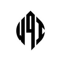 création de logo de lettre de cercle wqi avec forme de cercle et d'ellipse. lettres d'ellipse wqi avec style typographique. les trois initiales forment un logo circulaire. wqi cercle emblème abstrait monogramme lettre marque vecteur. vecteur