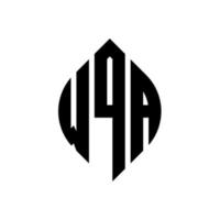 création de logo de lettre de cercle wqa avec forme de cercle et d'ellipse. lettres d'ellipse wqa avec style typographique. les trois initiales forment un logo circulaire. wqa cercle emblème abstrait monogramme lettre marque vecteur. vecteur