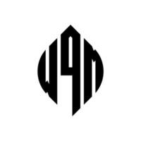 création de logo de lettre de cercle wqm avec forme de cercle et d'ellipse. lettres d'ellipse wqm avec style typographique. les trois initiales forment un logo circulaire. wqm cercle emblème abstrait monogramme lettre marque vecteur. vecteur