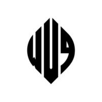 création de logo de lettre de cercle wvq avec forme de cercle et d'ellipse. lettres d'ellipse wvq avec style typographique. les trois initiales forment un logo circulaire. wvq cercle emblème abstrait monogramme lettre marque vecteur. vecteur