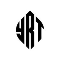 création de logo de lettre de cercle de yrt avec la forme de cercle et d'ellipse. lettres ellipse yrt avec style typographique. les trois initiales forment un logo circulaire. yrt cercle emblème abstrait monogramme lettre marque vecteur. vecteur