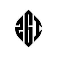 création de logo de lettre de cercle zgi avec forme de cercle et d'ellipse. lettres d'ellipse zgi avec style typographique. les trois initiales forment un logo circulaire. zgi cercle emblème abstrait monogramme lettre marque vecteur. vecteur