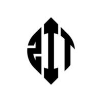 création de logo de lettre de cercle zit avec forme de cercle et d'ellipse. zit lettres ellipse avec style typographique. les trois initiales forment un logo circulaire. zit cercle emblème abstrait monogramme lettre marque vecteur. vecteur