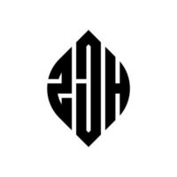 création de logo de lettre de cercle zjh avec forme de cercle et d'ellipse. lettres zjh ellipse avec style typographique. les trois initiales forment un logo circulaire. zjh cercle emblème abstrait monogramme lettre marque vecteur. vecteur
