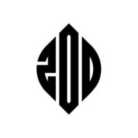 création de logo de lettre de cercle zod avec forme de cercle et d'ellipse. lettres zod ellipse avec style typographique. les trois initiales forment un logo circulaire. zod cercle emblème abstrait monogramme lettre marque vecteur. vecteur