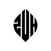 création de logo de lettre de cercle zvh avec forme de cercle et d'ellipse. lettres d'ellipse zvh avec style typographique. les trois initiales forment un logo circulaire. zvh cercle emblème abstrait monogramme lettre marque vecteur. vecteur