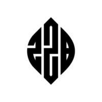 création de logo de lettre de cercle zzb avec forme de cercle et d'ellipse. lettres d'ellipse zzb avec style typographique. les trois initiales forment un logo circulaire. zzb cercle emblème abstrait monogramme lettre marque vecteur. vecteur
