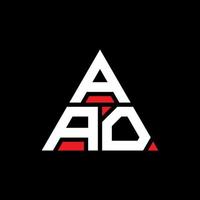 création de logo de lettre triangle aao avec forme de triangle. monogramme de conception de logo triangle aao. modèle de logo vectoriel triangle aao avec couleur rouge. aao logo triangulaire logo simple, élégant et luxueux.