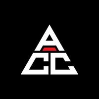 création de logo de lettre triangle acc avec forme de triangle. monogramme de conception de logo triangle acc. modèle de logo vectoriel triangle acc avec couleur rouge. acc logo triangulaire logo simple, élégant et luxueux.