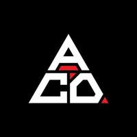 création de logo de lettre triangle aco avec forme de triangle. monogramme de conception de logo triangle aco. modèle de logo vectoriel triangle aco avec couleur rouge. logo triangulaire aco logo simple, élégant et luxueux.