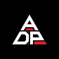 création de logo de lettre triangle adp avec forme de triangle. monogramme de conception de logo triangle adp. modèle de logo vectoriel triangle adp avec couleur rouge. logo triangulaire adp logo simple, élégant et luxueux.