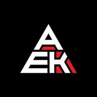 création de logo de lettre triangle aek avec forme de triangle. monogramme de conception de logo triangle aek. modèle de logo vectoriel triangle aek avec couleur rouge. aek logo triangulaire logo simple, élégant et luxueux.