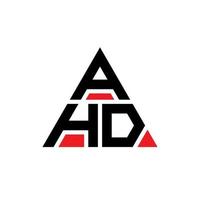 création de logo de lettre triangle ahd avec forme de triangle. monogramme de conception de logo triangle ahd. modèle de logo vectoriel triangle ahd avec couleur rouge. ahd logo triangulaire logo simple, élégant et luxueux.