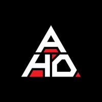 création de logo de lettre triangle aho avec forme de triangle. monogramme de conception de logo triangle aho. modèle de logo vectoriel triangle aho avec couleur rouge. logo triangulaire aho logo simple, élégant et luxueux.