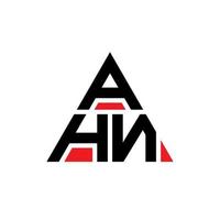 création de logo de lettre triangle ahn avec forme de triangle. monogramme de conception de logo triangle ahn. modèle de logo vectoriel triangle ahn avec couleur rouge. ahn logo triangulaire logo simple, élégant et luxueux.