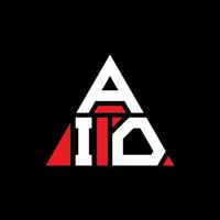 création de logo de lettre triangle aio avec forme de triangle. monogramme de conception de logo triangle aio. modèle de logo vectoriel triangle aio avec couleur rouge. logo triangulaire aio logo simple, élégant et luxueux.