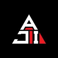 création de logo de lettre triangle aji avec forme de triangle. monogramme de conception de logo triangle aji. modèle de logo vectoriel triangle aji avec couleur rouge. logo triangulaire aji logo simple, élégant et luxueux.