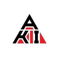 création de logo de lettre triangle aki avec forme de triangle. monogramme de conception de logo triangle aki. modèle de logo vectoriel triangle aki avec couleur rouge. logo triangulaire aki logo simple, élégant et luxueux.