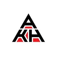 création de logo de lettre triangle akh avec forme de triangle. monogramme de conception de logo triangle akh. modèle de logo vectoriel triangle akh avec couleur rouge. logo triangulaire akh logo simple, élégant et luxueux.