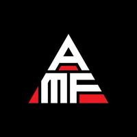 création de logo de lettre de triangle amf avec forme de triangle. monogramme de conception de logo amf triangle. modèle de logo vectoriel triangle amf avec couleur rouge. logo triangulaire amf logo simple, élégant et luxueux.