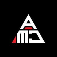 création de logo de lettre triangle amj avec forme de triangle. monogramme de conception de logo triangle amj. modèle de logo vectoriel triangle amj avec couleur rouge. logo triangulaire amj logo simple, élégant et luxueux.