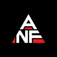 création de logo de lettre triangle anf avec forme de triangle. monogramme de conception de logo triangle anf. modèle de logo vectoriel triangle anf avec couleur rouge. anf logo triangulaire logo simple, élégant et luxueux.