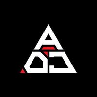 création de logo de lettre triangle aoj avec forme de triangle. monogramme de conception de logo triangle aoj. modèle de logo vectoriel triangle aoj avec couleur rouge. logo triangulaire aoj logo simple, élégant et luxueux.