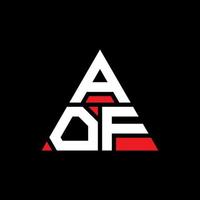 création de logo de lettre triangle aof avec forme de triangle. un monogramme de conception de logo triangle. modèle de logo vectoriel triangle aof avec couleur rouge. aof logo triangulaire logo simple, élégant et luxueux.