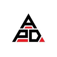 création de logo de lettre triangle apd avec forme de triangle. monogramme de conception de logo triangle apd. modèle de logo vectoriel triangle apd avec couleur rouge. apd logo triangulaire logo simple, élégant et luxueux.