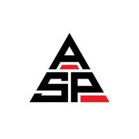 création de logo de lettre triangle asp avec forme de triangle. monogramme de conception de logo asp triangle. modèle de logo vectoriel triangle asp avec couleur rouge. asp logo triangulaire logo simple, élégant et luxueux.