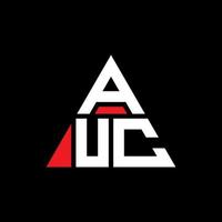 création de logo de lettre triangle auc avec forme de triangle. monogramme de conception de logo triangle auc. modèle de logo vectoriel triangle auc avec couleur rouge. auc logo triangulaire logo simple, élégant et luxueux.