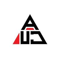 création de logo de lettre triangle auj avec forme de triangle. monogramme de conception de logo triangle auj. modèle de logo vectoriel triangle auj avec couleur rouge. auj logo triangulaire logo simple, élégant et luxueux.