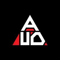 création de logo de lettre triangle auo avec forme de triangle. monogramme de conception de logo triangle auo. modèle de logo vectoriel triangle auo avec couleur rouge. auo logo triangulaire logo simple, élégant et luxueux.