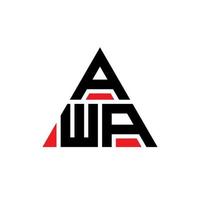 création de logo de lettre triangle awa avec forme de triangle. monogramme de conception de logo triangle awa. modèle de logo vectoriel triangle awa avec couleur rouge. awa logo triangulaire logo simple, élégant et luxueux.