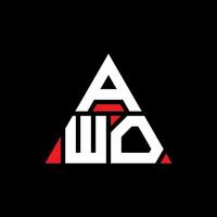 création de logo de lettre triangle awo avec forme de triangle. monogramme de conception de logo triangle awo. modèle de logo vectoriel triangle awo avec couleur rouge. awo logo triangulaire logo simple, élégant et luxueux.