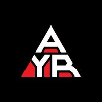 création de logo de lettre triangle ayr avec forme de triangle. monogramme de conception de logo triangle ayr. modèle de logo vectoriel triangle ayr avec couleur rouge. logo triangulaire ayr logo simple, élégant et luxueux.