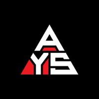 conception de logo de lettre triangle ays avec forme de triangle. monogramme de conception de logo triangle ays. modèle de logo vectoriel triangle ays avec couleur rouge. ays logo triangulaire logo simple, élégant et luxueux.