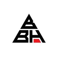 création de logo de lettre triangle bbh avec forme de triangle. monogramme de conception de logo triangle bbh. modèle de logo vectoriel triangle bbh avec couleur rouge. logo triangulaire bbh logo simple, élégant et luxueux.