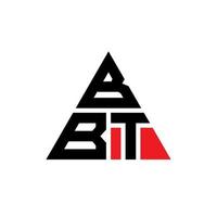 création de logo de lettre triangle bbt avec forme de triangle. monogramme de conception de logo triangle bbt. modèle de logo vectoriel triangle bbt avec couleur rouge. logo triangulaire bbt logo simple, élégant et luxueux.