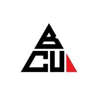 création de logo de lettre triangle bcu avec forme de triangle. monogramme de conception de logo triangle bcu. modèle de logo vectoriel triangle bcu avec couleur rouge. logo triangulaire bcu logo simple, élégant et luxueux.