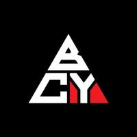 création de logo lettre bcy triangle avec forme de triangle. monogramme de conception de logo triangle bcy. modèle de logo vectoriel triangle bcy avec couleur rouge. logo triangulaire bcy logo simple, élégant et luxueux.