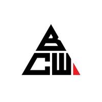 création de logo de lettre triangle bcw avec forme de triangle. monogramme de conception de logo bcw triangle. modèle de logo vectoriel triangle bcw avec couleur rouge. bcw logo triangulaire logo simple, élégant et luxueux.