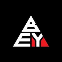 création de logo de lettre bey triangle avec forme de triangle. monogramme de conception de logo bey triangle. modèle de logo vectoriel bey triangle avec couleur rouge. bey logo triangulaire logo simple, élégant et luxueux.