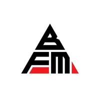 création de logo de lettre triangle bfm avec forme de triangle. monogramme de conception de logo triangle bfm. modèle de logo vectoriel triangle bfm avec couleur rouge. logo triangulaire bfm logo simple, élégant et luxueux.