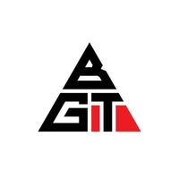 création de logo de lettre triangle bgt avec forme de triangle. monogramme de conception de logo triangle bgt. modèle de logo vectoriel triangle bgt avec couleur rouge. logo triangulaire bgt logo simple, élégant et luxueux.