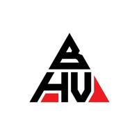 création de logo de lettre triangle bhv avec forme de triangle. monogramme de conception de logo triangle bhv. modèle de logo vectoriel triangle bhv avec couleur rouge. logo triangulaire bhv logo simple, élégant et luxueux.