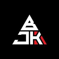 création de logo de lettre triangle bjk avec forme de triangle. monogramme de conception de logo triangle bjk. modèle de logo vectoriel triangle bjk avec couleur rouge. logo triangulaire bjk logo simple, élégant et luxueux.